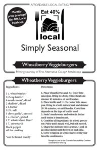 Simply Seasonal Wheatberry Veggieburgers