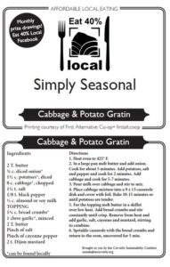 Simply Seasonal Cabbage & Potato Gratin