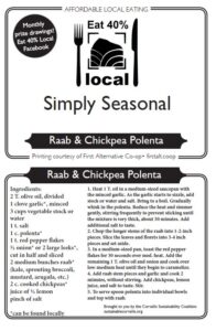 Simply Seasonal recipe: Raab & Chickpea Polenta