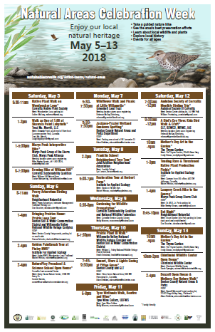 Natural Areas Celebration flier | May 5–13, 2018 | Corvallis, OR