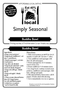 Simply Seasonal recipe Buddha Bowl