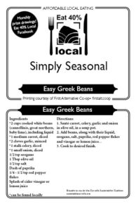 Simply Seasonal recipe Easy Greek Beans