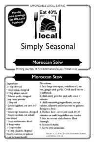 Simply Seasonal recipe Moroccan Stew